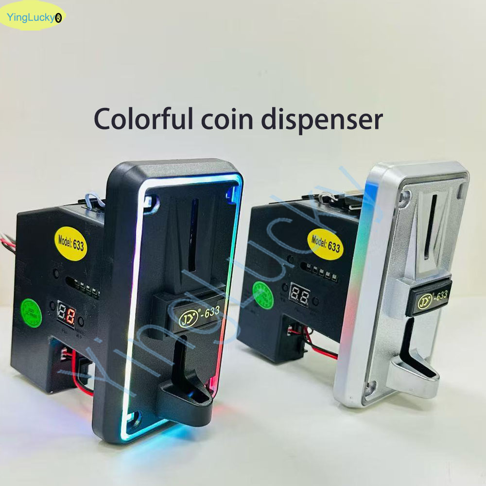 Coin Pusher Machine - Renkli LED Çoklu Jeton Kabul Edici