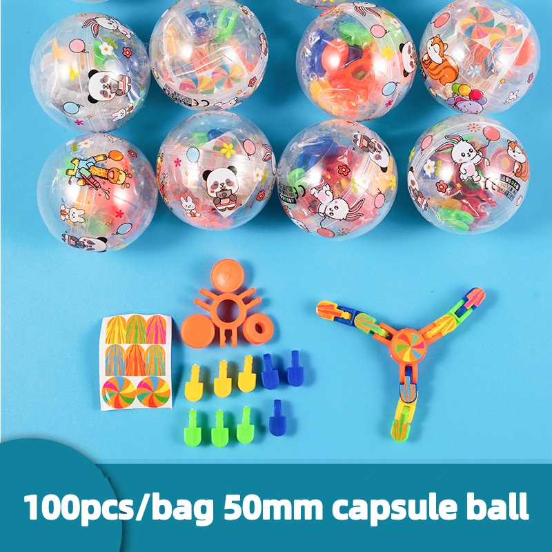Prize Capsule Toy Machine - 100 adet/torba 50mm kapsül topu karışık